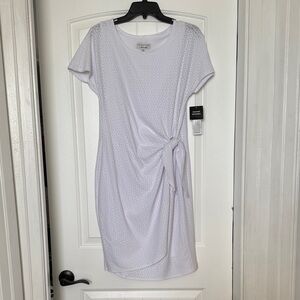 NWT Signature by Robbie Bee White Mini Dress with Side Knot